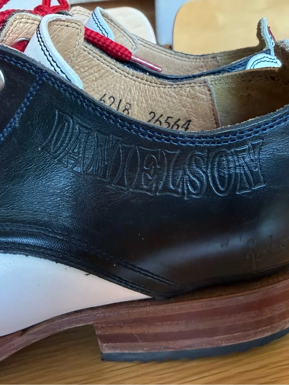 John Fluevog x Danielson Lace-Up Black White Sz 8